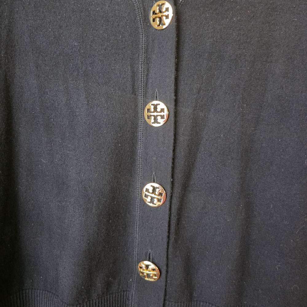 Tory Burch Black Merino Wool Vneck Sweater - Picture 5 of 7